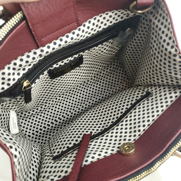 Gianni Bini Womens Merlot Wine Faux Leather Reptile Print Shoulder Handbag Purse - Picture 5 of 13